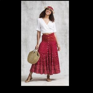 NWT poupette st Barth for paneled skirt red moon